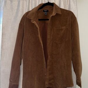 Women Tan Corduroy Shirt Jacket